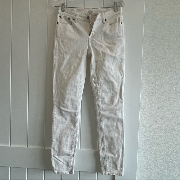 J. CREW white mid rise skinny/straight Jean - Picture 3 of 5